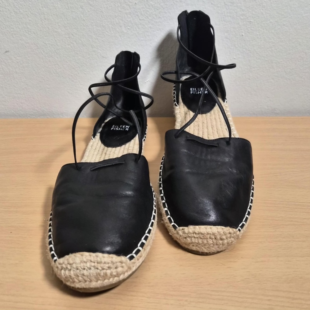 Eileen Fisher Womens Balletcore Lace Espadrille Strappy Leather Sandals US 10 - Picture 3 of 11